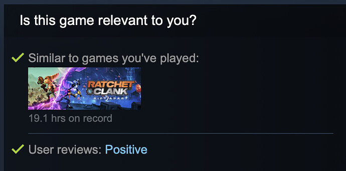 Similar to games you've played on Steam: Ratchet & Clank: Rift Apart