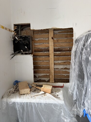 Giant rectangular openings in plaster